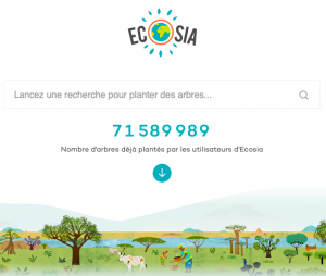 page d'accueil ecosia moteur de recherche écologique