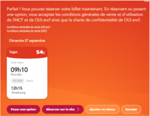 le chatbot de SNCF